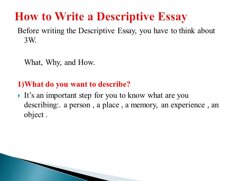 Good places for a descriptive essay